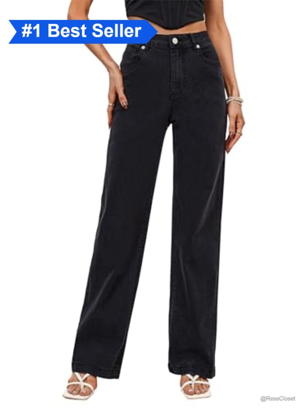 High Waisted Stretchy Straight Leg Jeans Lightweight Tummy Control Denim Pants